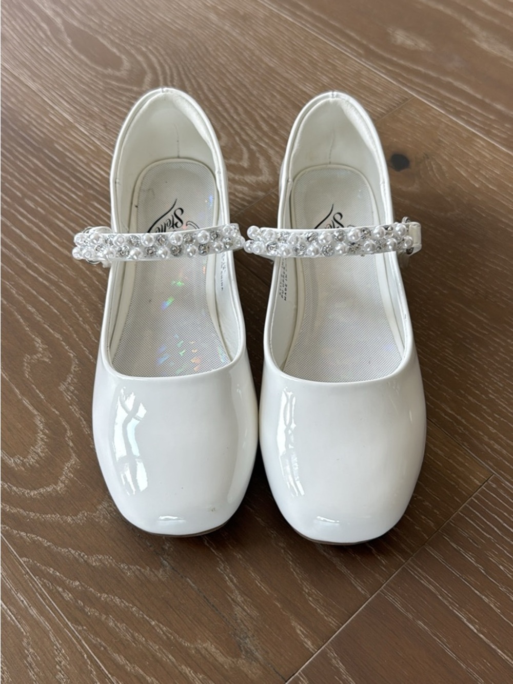 Girls White Dress Shoes 1” Heel Size 1